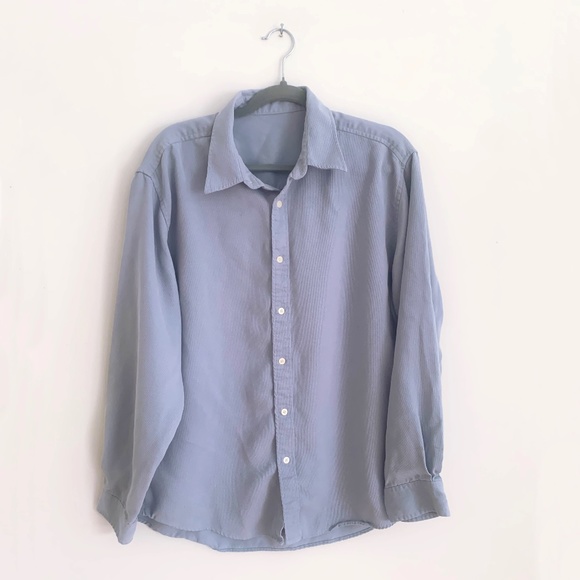 Light Blue Ribbed Button Up - Picture 8 of 8